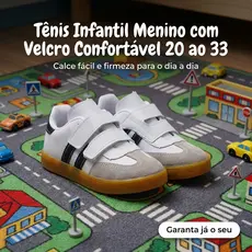 Tênis Infantil Menino De Velcro | Calce Fácil Com Conforto Do 20 ao 33 | GARANTA JÁ O DO SEU FILHO!