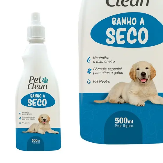 Banho A Seco Pet Clean Spray Para Cães E Gatos 500 mL Envio Imediato