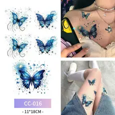 Tatuagem Temporária De Borboleta Gradiente , -Design Realista À Prova D'água Para Peito E Perna