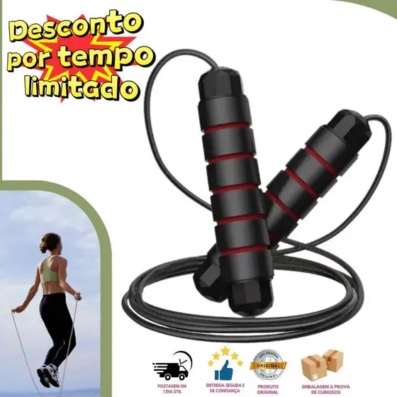 Corda de Pular Ajustável para Exercício em Casa e Academia Profissional