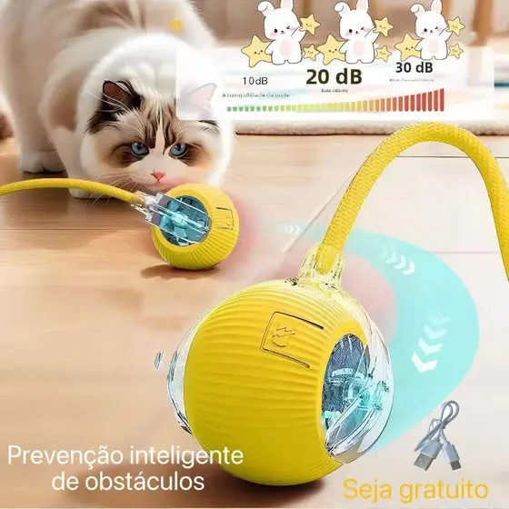 Kit Bolas Inteligentes: Brinquedo Interativo Recarregável com Rolamento Automático para Cães e Gatos. Presente Ideal!