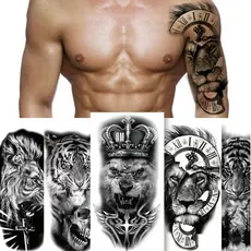 Adesivo De Tatuagem Temporária-Arte Corporal De Braço E Pescoço De Longa Duração Falsa Realista