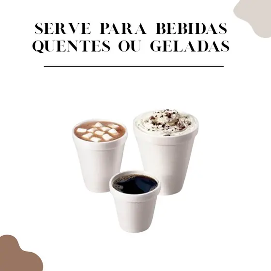 Copo Térmico Descartável EPS Reforçado Café, Chá, Água Kit com 100 Unidades