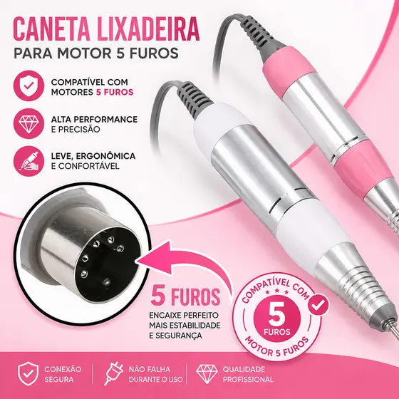 Caneta Lixadeira Elétrica 35000RPM para Motor Porquinho Profissional Reposição para Unhas Gel Acrigel Fibra