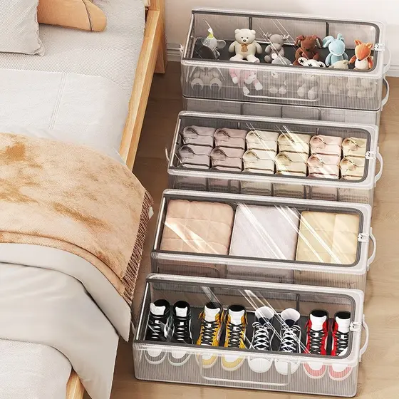 Caixa Organizadora para Sapatos Empilhável com Tampa Flip em PVC Multiuso