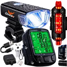 Velocímetro Cronômetro Bicicleta Luz Noturna Prova D'água Medidor Kit Farol Bike