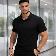 Camiseta Polo Tecnológica Leve Dry Slim Fit Masculina Casual Tecido Gelado Corte Laser