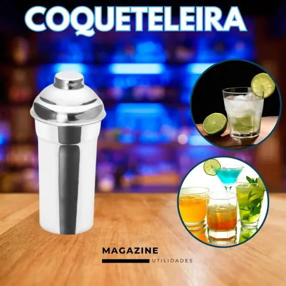 Coqueteleira De Alumínio Polido Ideal Para Drinks E Caipirinha 500mL