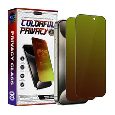 Película de Privacidade Colorida de Vidro Temperado Compatível c/iPhone 6 ao 16(Plus/Max/Pro/ProMax)
