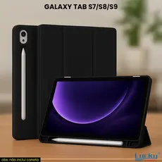 Capa Galaxy Tab S7 S8 S9 Samsung Proteção Frontal Suporte Ajustável Espaço Caneta Estudo Trabalho