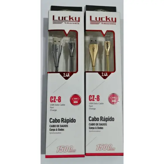CABO CARREGADOR  RAPIDO USB MICRO USB TIP-C / Iphone5 / V8  1,5metro LUCKY