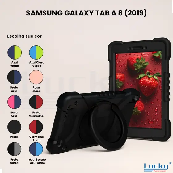 Capa Smart Com Suporte Giratório para Tablet Samsung Galaxy Tab A8 T290 T295 (2019) - 8 Polegadas