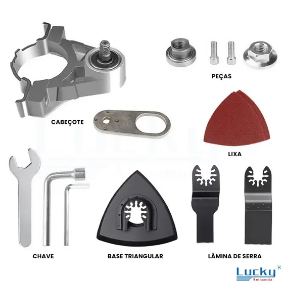 Kit Adaptador Esmerilhadeira Universal Multiuso Multifunção Oscilante Adaptador pro EIXO M10 Angular Lixa Corte