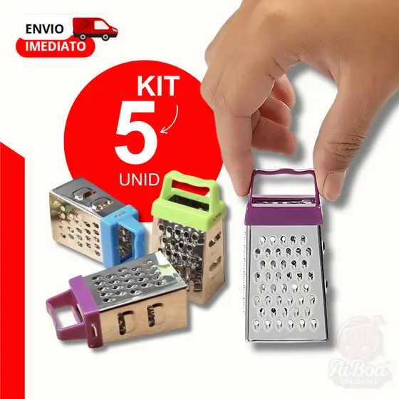 Kit 5 ou 3 Mini Ralador 7cm Aço Inox Utensílio de Cozinha Prático para Uso Diário Lembrancinha