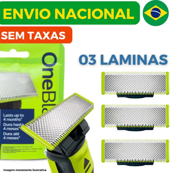 Lâmina Refil Duplo Compatível Barbeador Philips OneBlade Reposição QP14x QP25x QP26x QP27x QP28x QP65x QP66x
