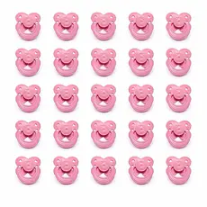 Kit 25 Mini Chupetas Rosa Ursinho bico palito  28x35mm Artesanato Bebê Reborn Lembrancinha