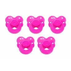 kit com 5 Chupetas modelo ursinho Rosa Chock bico palito grande de Brinquedo  para Boneca | Acessório Infantil Baby