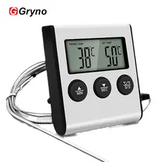 Gryno Termômetro Digital De Alimentos Com Sonda Para Cozinhar Carne De Cozinha , Temporizador De Churrasqueira Forno Med