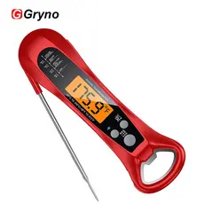 Gryno Termômetro Digital À Prova D'água Para Alimentos Com Design Dobrável De Sonda Cozinhar Carne De Cozinha