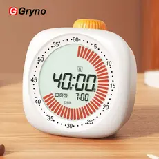 Gryno 4 Em 1 Temporizador Visual Pomodoro Relógio Com Alarme Contagem Regressiva De Rotação De 60 Minutos Para Estudo De