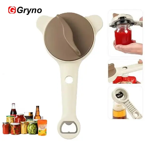 Abridor De Jarras Gryno 4 Em 1 Para Serviços Pesados Garrafas Manual Ergonômico Tampas Pequenas A Grandes-Ferramenta De