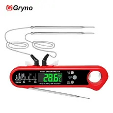 Gryno Termômetro De Alimentos Com 3 Sondas Digitais Para Cozinhar Carne De Cozinha Design Dobrável