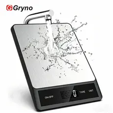 Gryno Balança De Cozinha Digital Para Alimentos 10kg/1g Com Função De Tara De 6 Unidades E Display LCD Peso De Aço Inoxi