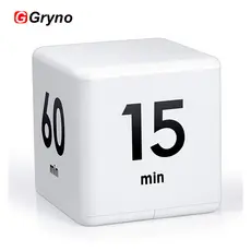 Gryno Cubo Digital Temporizador Flip Contagem Regressiva 0-60 Minutos Com Alarme Conjunto Personalizado Tempo Silencioso