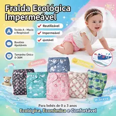 Fralda Ecológica Reutilizável Ajustável Para Bebês Impermeável Conforto E Sustentabilidade Crianças