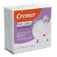 Fralda De Pano Pinte E Borde Branca Cremer 15 Unid 70x70cm