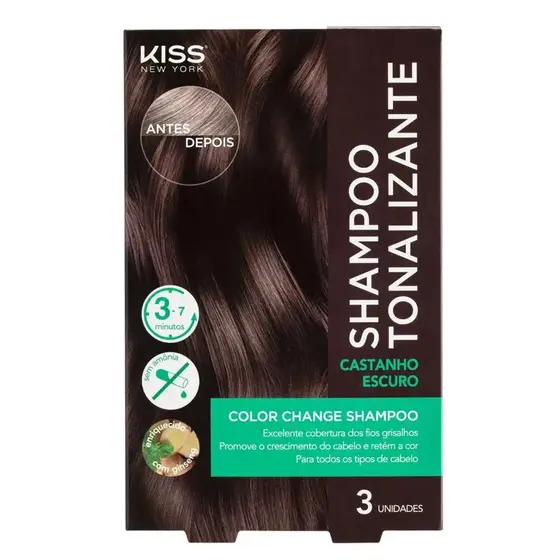 Shampoo Tonalizante Castanho Escuro - Kiss New York