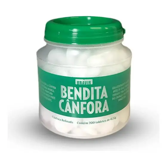 Pastilhas Bendita Cânfora Bravir 200 Tabletes De 0,75g