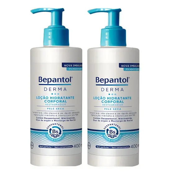 Kit 2x Bepantol Derma Hidr. Restaurador Loção Corporal 400ml