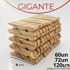 Kit 24 Prendedor Madeira Grande Pregadores Para Roupas Pesadas Não Fica Soltando Resistente Gigante