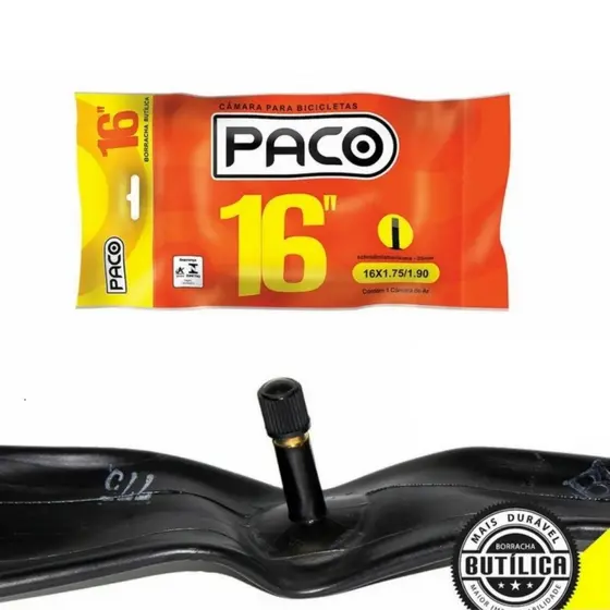 Camara De Ar Bicicleta Aro 16 Paco Bico Grosso 33mm BMX cross Mtb