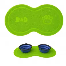 Tapete Anti Sujeira para Comedouro Bebedouro Gato Cachorro Pet PVC Redondo Desenho Antiderrapante