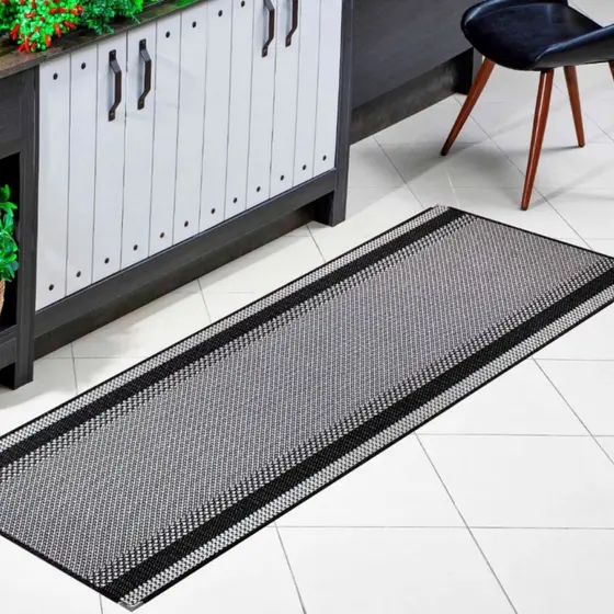 Tapete Passadeira Sisal 1,80 x 0,66cm antiderrapante com ponteiras nas laterais para cozinhas