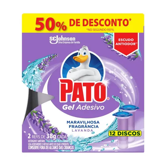 Pato Gel Adesivo C/6 Discos 2 Refil LAVANDA OU MARINE