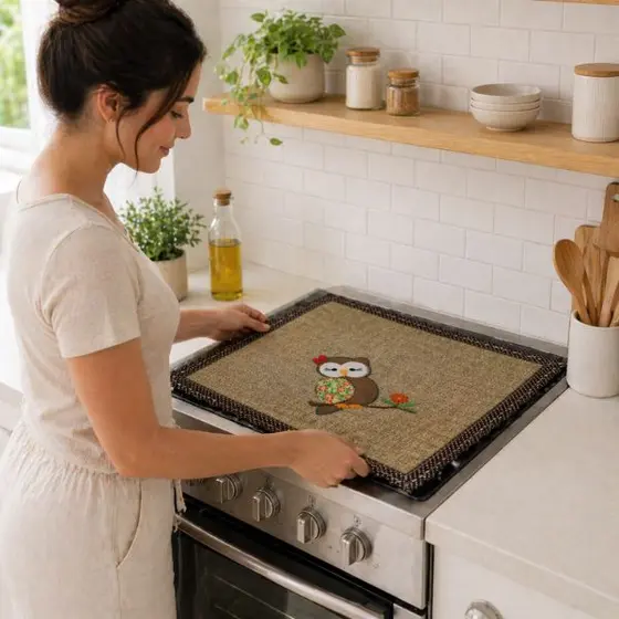 Toalhinha de Mesa Bordada 49x49 cm – Decoração com Babadinho