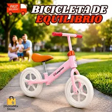 Bicicleta de Equilíbrio Infantil sem Pedal rosa – Ideal para Crianças Aprenderem a Pedalar, Usar em Parques.