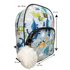 Mochila Maternidade Media 32x25 Escolar ou cresse & Acompanha Pompom