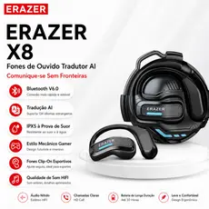 Lenovo ERAZER X8 AI Tradução Headset Sem Fio Bluetooth V5.4 OWS TWS Esportes IPX5 À Prova D 'Água HIFI Qualidade de Som