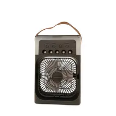 Mini Ventilador Umidificador 3 em 1 com LED | USB-C Portátil de Mesa 600ml - Branco ou Preto