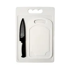 Kit 3 Peças Tabua De Plástico E Faca De Cozinha