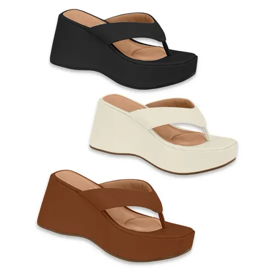 Sandalia Salto Tamanco Feminino Anabela Vizzano Plataforma Elegante Leve Confortável Tendencia