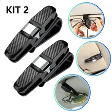 Suporte Porta Oculos Carro Quebra-sol Universal Clip Giratório Organizador Veicular Anti risco