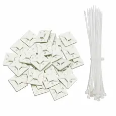 Abraçadeira De Nylon + Fixador Autoadesivo 28x28 - 100 Peças