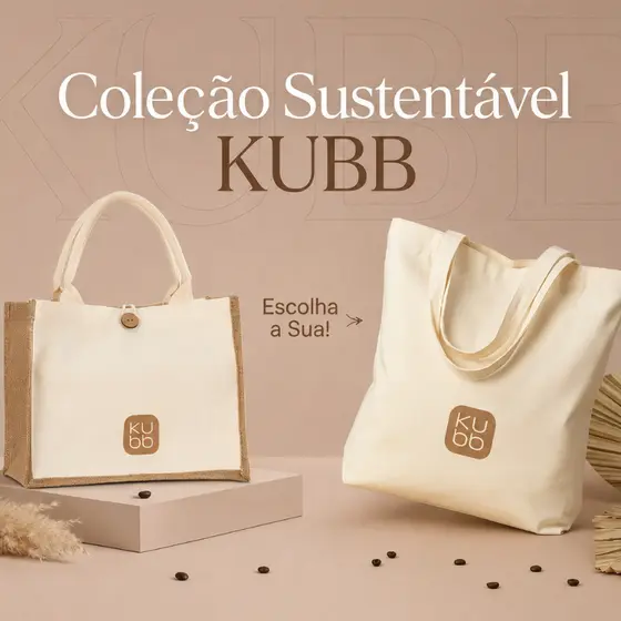 Ecobag Sacola Bolsa Ecológica 100% Algodão com Alça Tecido Reforçada Resistente Grande Bege