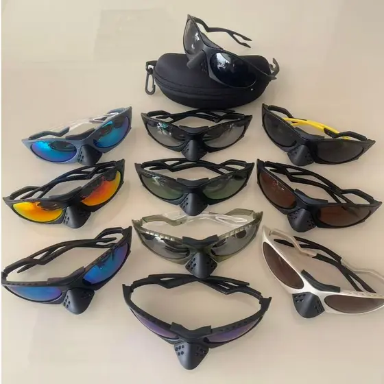 Óculos de Sol Masculino Esportivo com Proteção UV400 — Estilo Máscara, Lente Espelhada, Antirreflexo e Acompanha Estojo