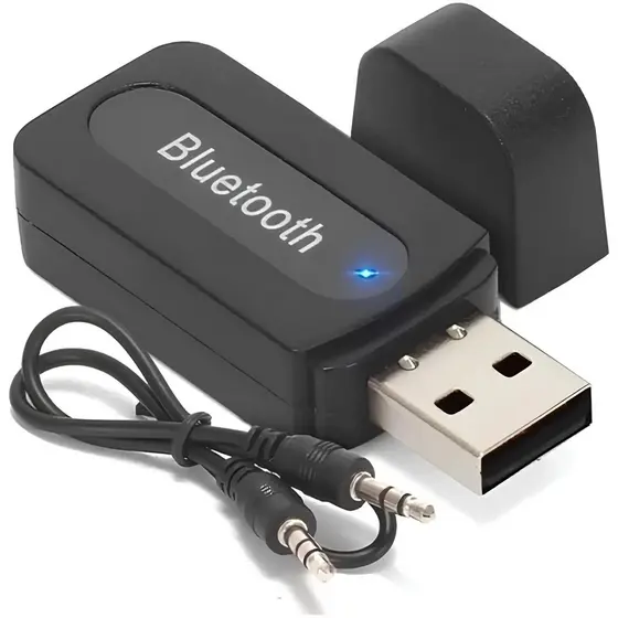 Adaptador Bluetooth USB Receptor de Áudio P2 para Som Carro e Casa